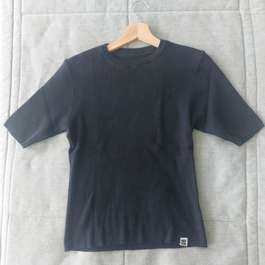 Black ribbed short-sleeve Lucy&Yak top