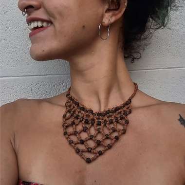 Handmade art necklace sustainable nature ornament 