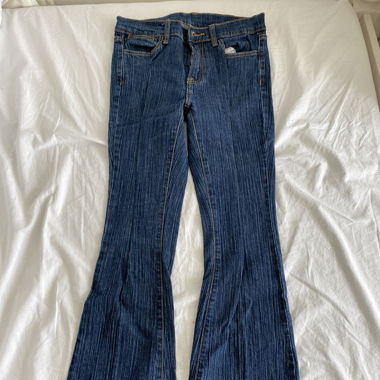 Dark blue flare jeans