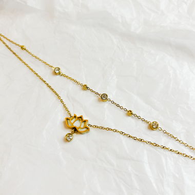 Lotus Anklet Fusskette 18k gold plated