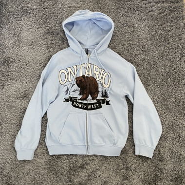 Babyblauer Hoodie mit Reissverschluss