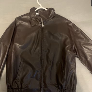 Giacca marrone in ecopelle