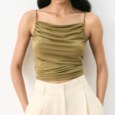 H&M Rüschen-Top khaki