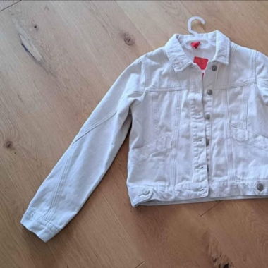 Veste en jeans blanc cassée