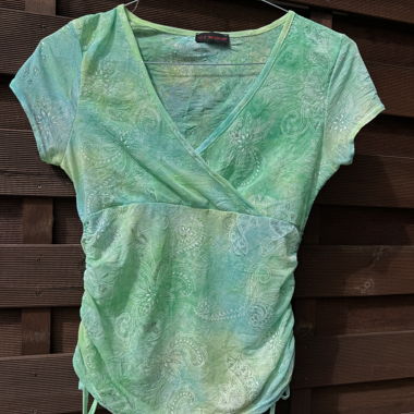 T-shirt da donna Y2K verde con motivo