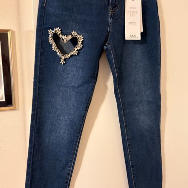Jeans denim decoratifs taille M