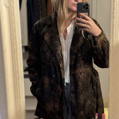 Leather imitation jacket - crocodile