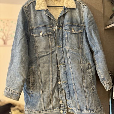 Veste longue en jeans