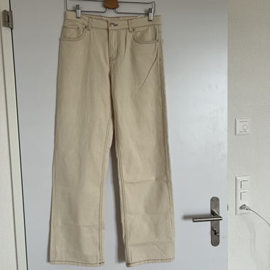 Beige Straight-Jeans aus Denim