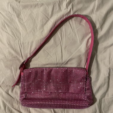 Pinke Strass Schultertasche 