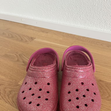 Pink Glitter Crocs