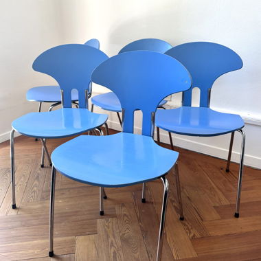 5 Vintage-Stühle aus Teak, Randers, Dänisch