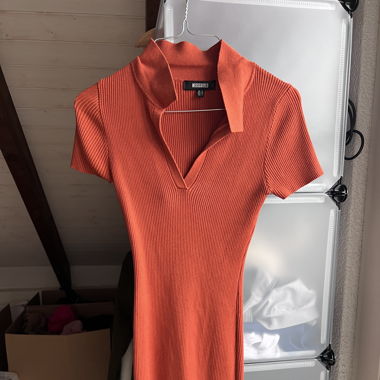 Orange body con dress