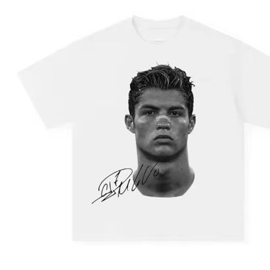 Y2k Ronaldo Baggy Weisses T-Shirt