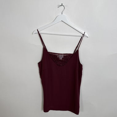 Top Cami in pizzo bordeaux