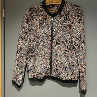 Bomber jacket with paisley pattern