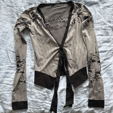 Graue Blumen Blouse