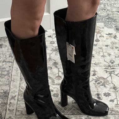 Zara Lackstiefel schwarz