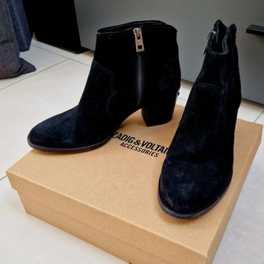 Schwarze Bottines Zadig & Voltaire