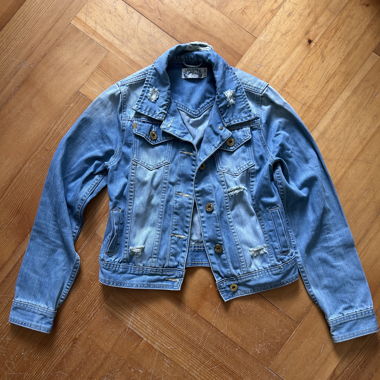Veste en jean en denim bleu clair