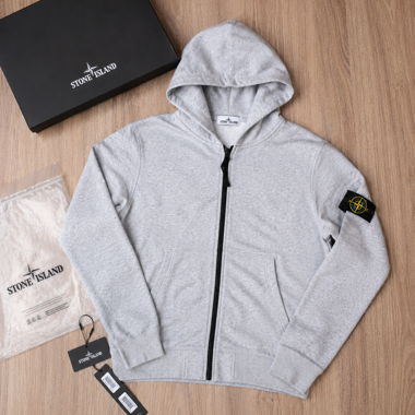 Stone Island hoodie zip gris