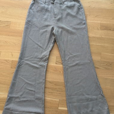 Hose mit Hahnentritt-Muster grau/braun