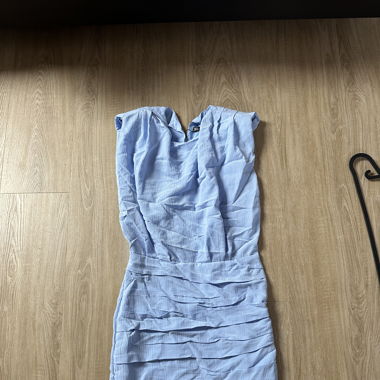 Baby blue dress with shoulder pads