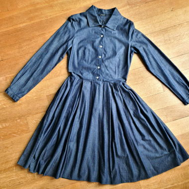 Feminine, lightweight denim dress by FEMKIT, size S