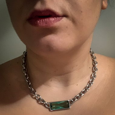 Collier Swarovski avec cristal vert