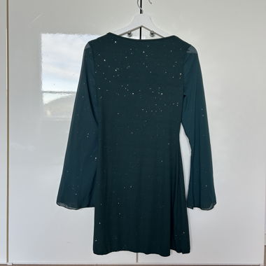 Green glitter long-sleeve dress 