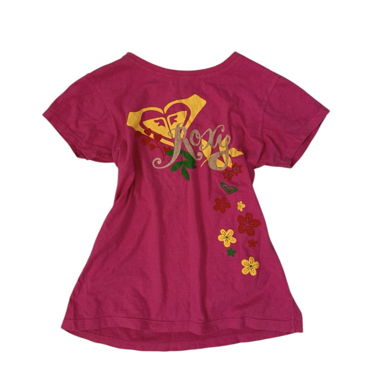 Roxy Grafik-Blumen T-Shirt Oberteil im Y2K-Vintage-Stil