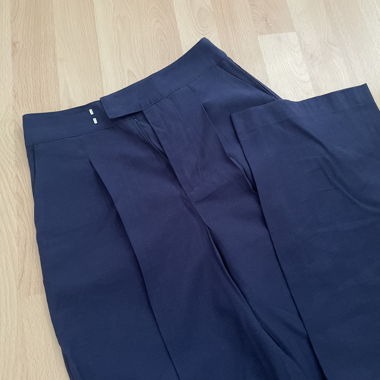 Pantaloni a gamba larga blu navy vita alta (nuovissimi)