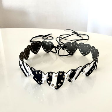 Herz-Gürtel mit Nieten & Zebra print 