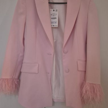 Pink Blazer with Feathers