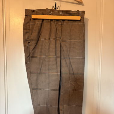 Pantalon pied de poule noir et rose