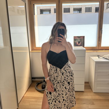 Robe longue fendue avec top