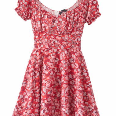 Vestito rosso a fiori