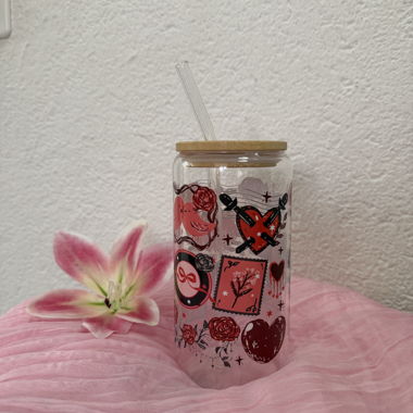 Romantisches Rosa-Glas aus Glas