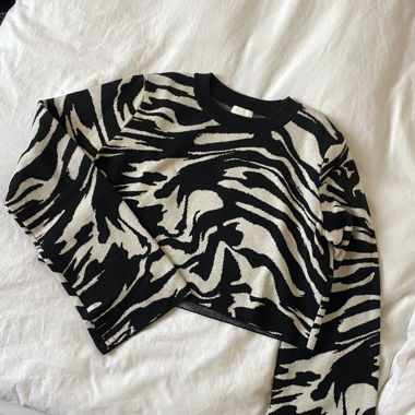 Maglione in maglia a zebra