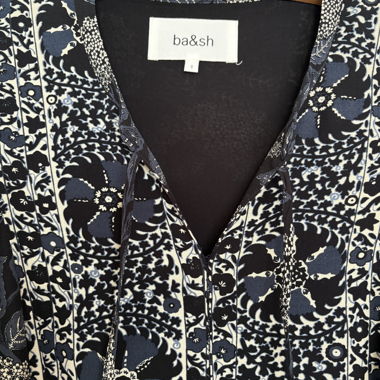 ba&sh Dunkles Floral-Kleid
