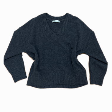 Maglione Bershka Grigio con scollo a V