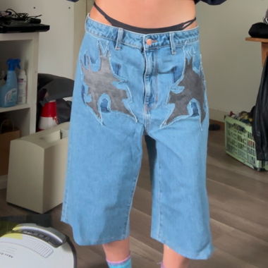 jorts mit selbstgemachten print