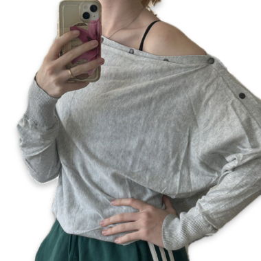 Maglione off-shoulder grigio AllSaints M