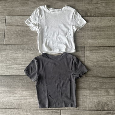 crop top blanc/gris