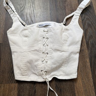 White Corset Top by Bershka