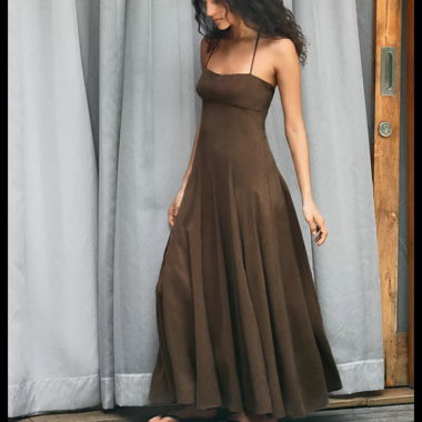 Brown long dress ZARA