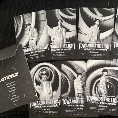 Lot de carte postal de l’Europe tour de Ateez 2025