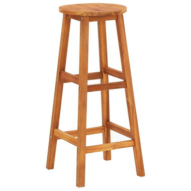 Tabourets de bar lot de 2 en bois d'acacia massif 