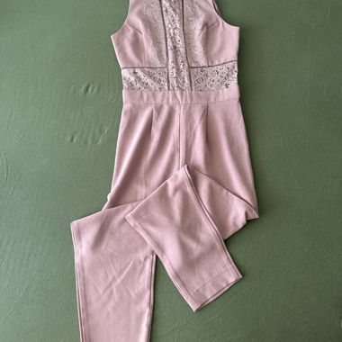 Pink lace jumpsuit