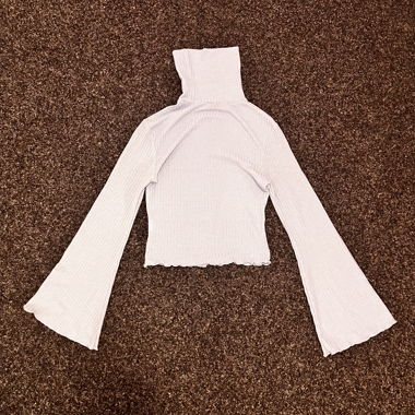 Babyblau Ribbed Rollkragen-Top